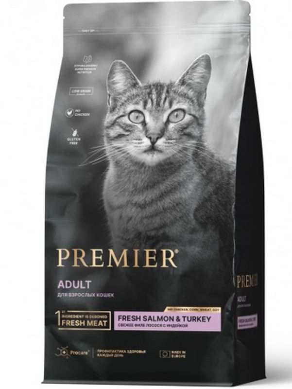 Premier Корм д/кош. Лосось с Индейкой (ADULT Salmon&Turkey) 2 кг